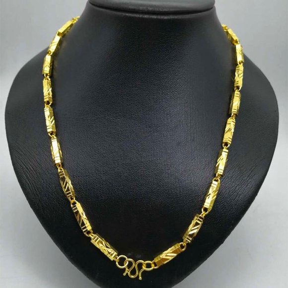 High Quality Fine Jewelry 24k Gold Plated Necklace For Men and Women - Picture 6 of 7